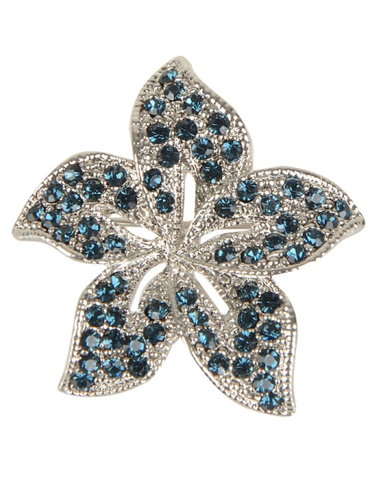 Blue Flower Stones Brooch