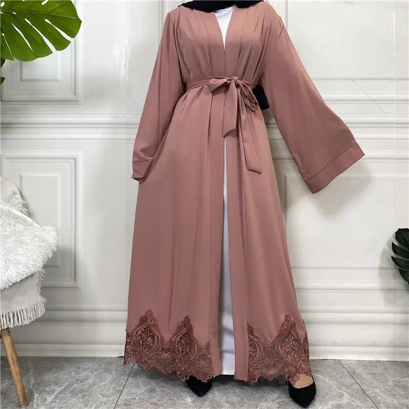 Lace Edge Kimono Abaya - Chaddors