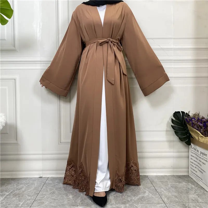 Lace Edge Kimono Abaya - Chaddors