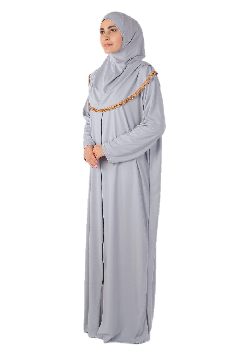 Lt Gray Zipper Turkish Prayer Dress