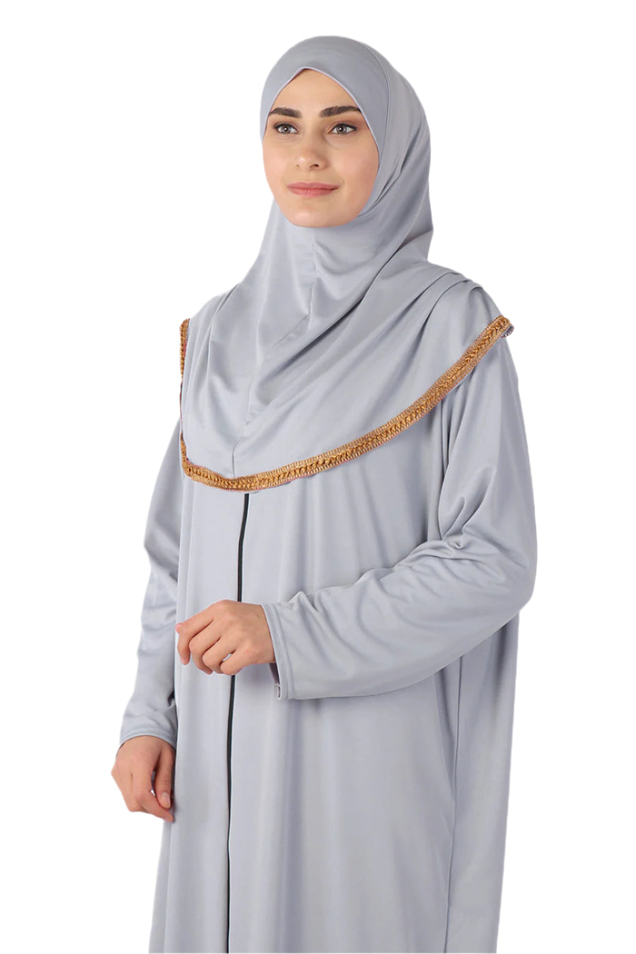 Lt Gray Zipper Turkish Prayer Dress