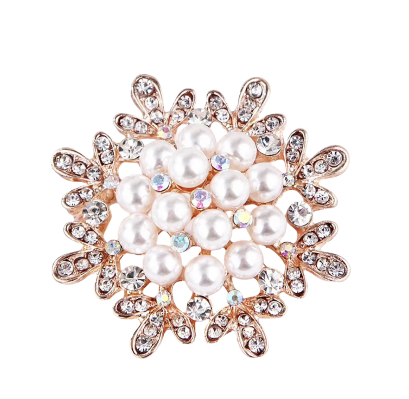 Pearls Flower Brooch