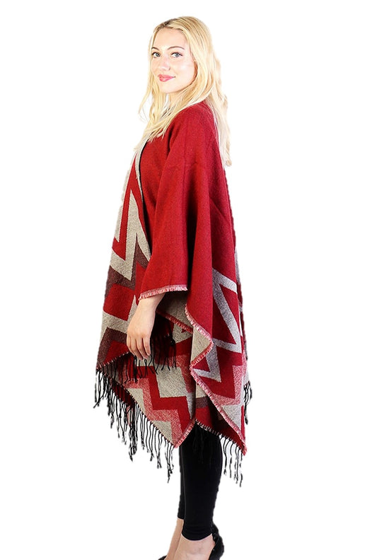 Red Chevron Cape - Chaddors