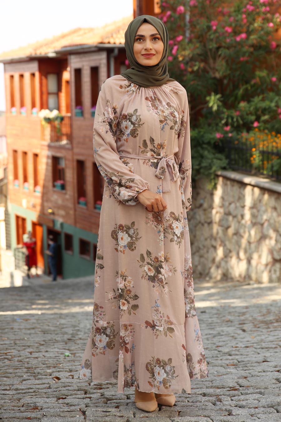Beige Orchid Turkish Dress