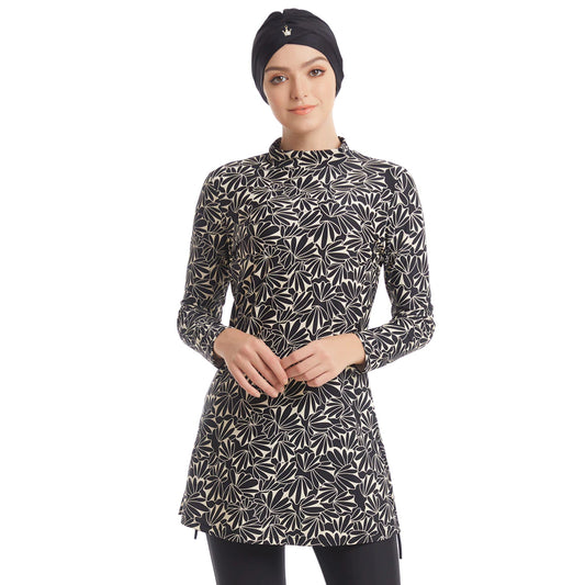 Black Printed Burkini