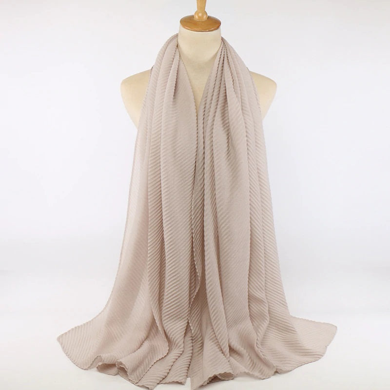 Crinkle Solid Hijab + - Chaddors