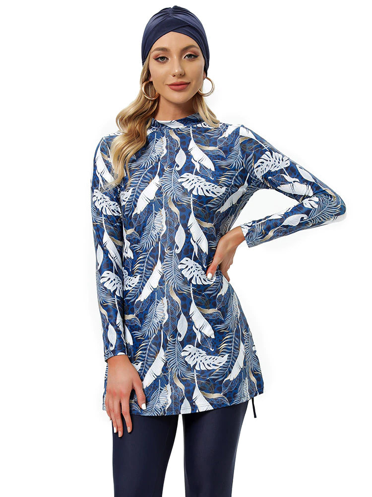 Blue Printed Burkini - Chaddors