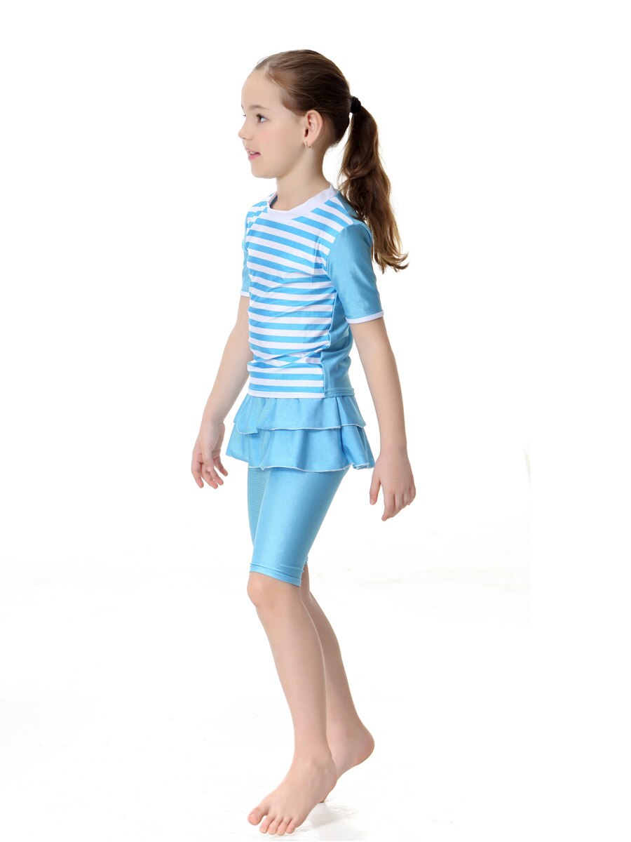 Blue Striped Girls Burkini