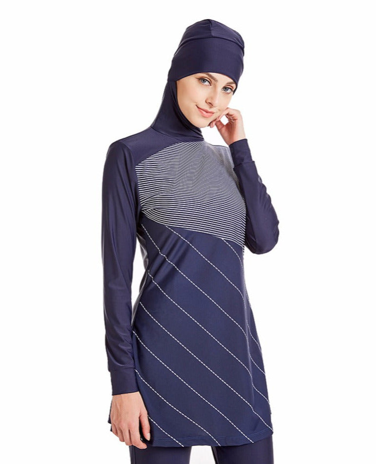 Navy White Burkini - Chaddors