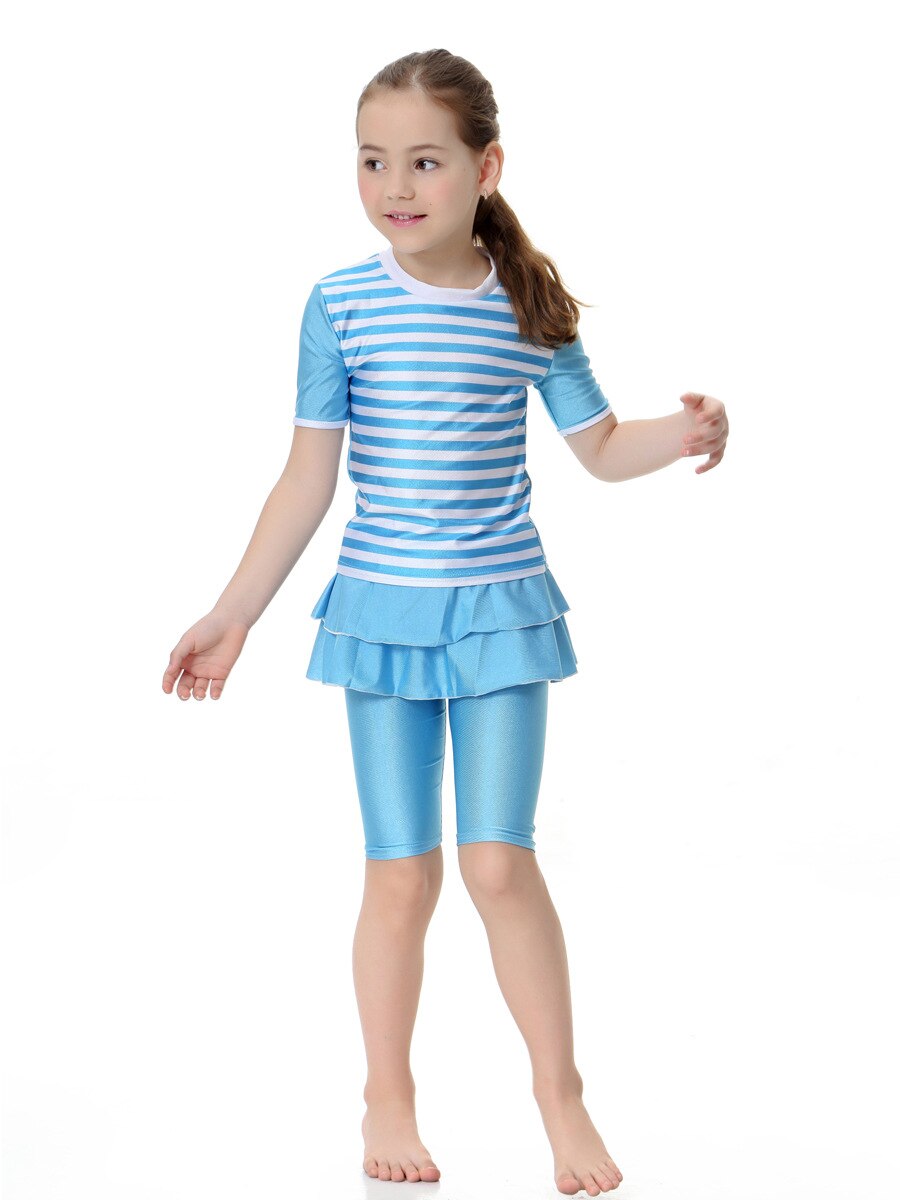 Blue Striped Girls Burkini
