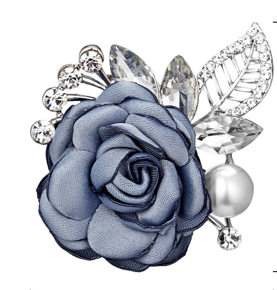 Gray Flower Brooch #2