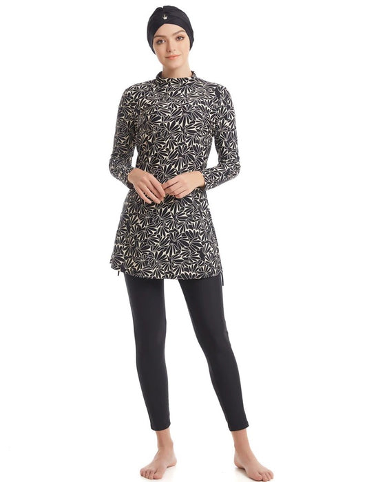 Black Printed Burkini