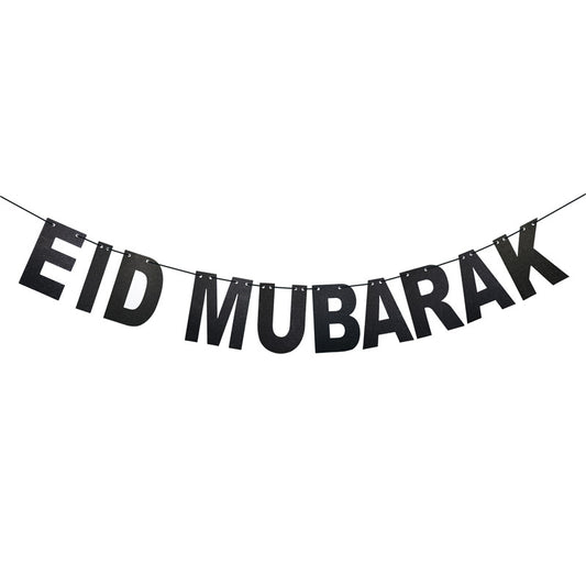 Black Eid Mubarak Banner - Chaddors