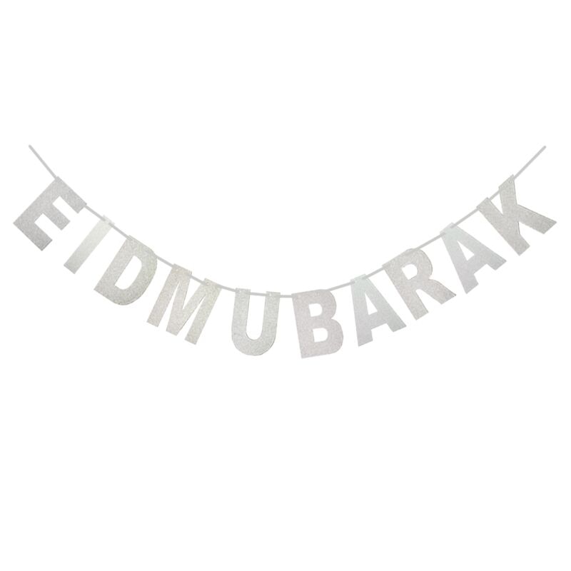 Silver Eid Mubarak Banner - Chaddors