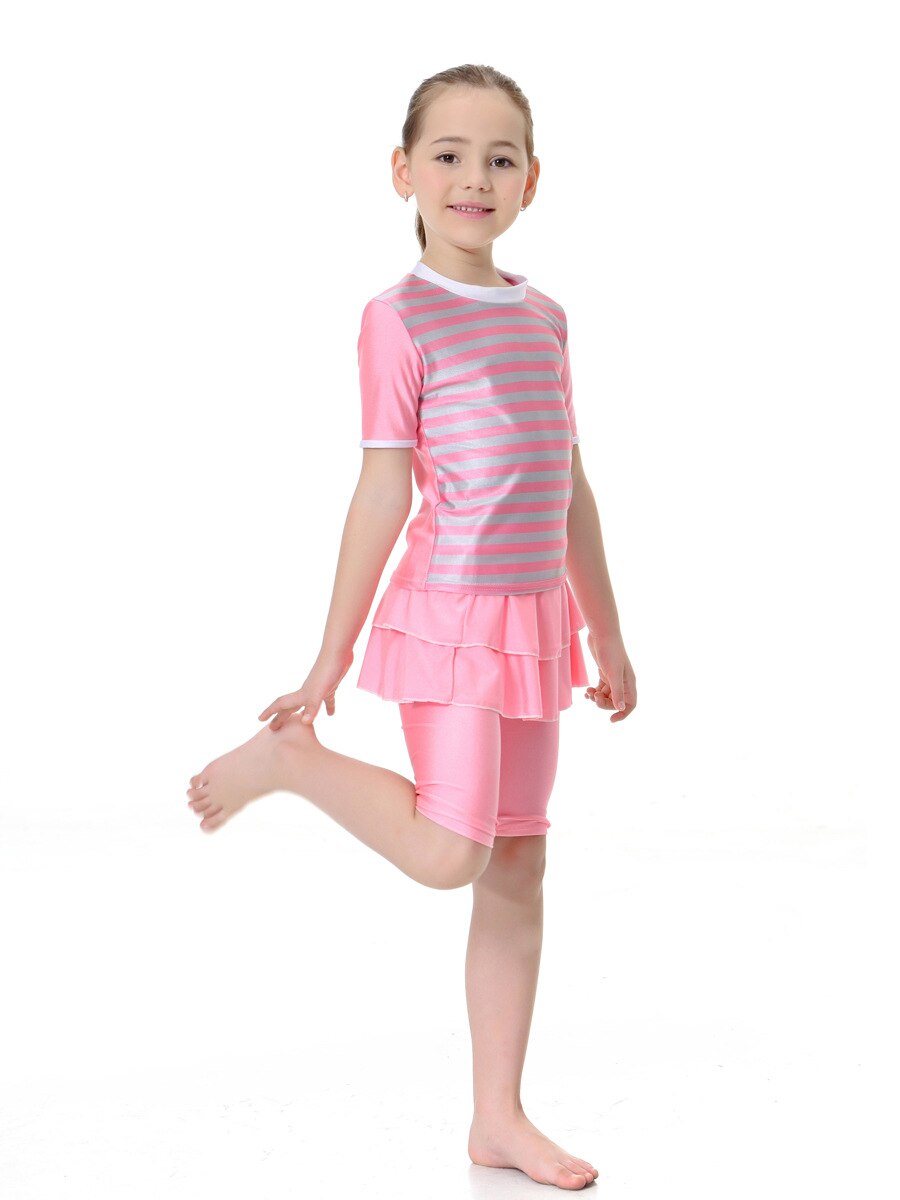 Pink Striped Girls Burkini