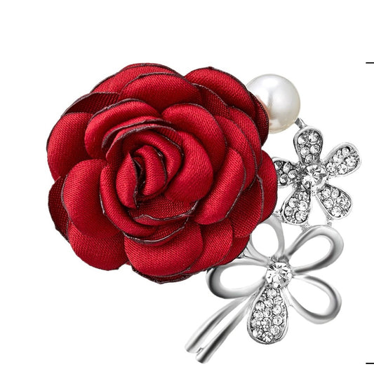 Red Flower Brooch