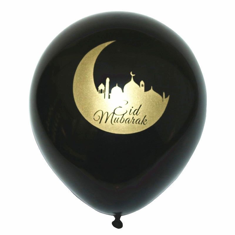 Black Eid Mubarak Balloons - Chaddors