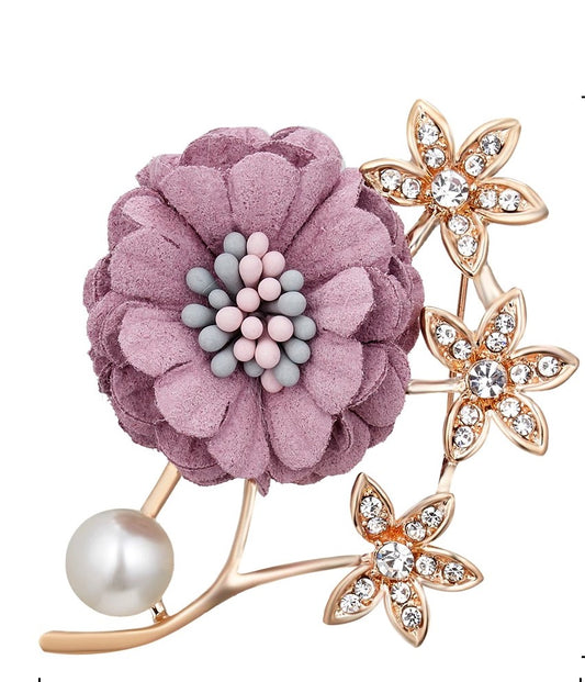 Purple Flower Brooch