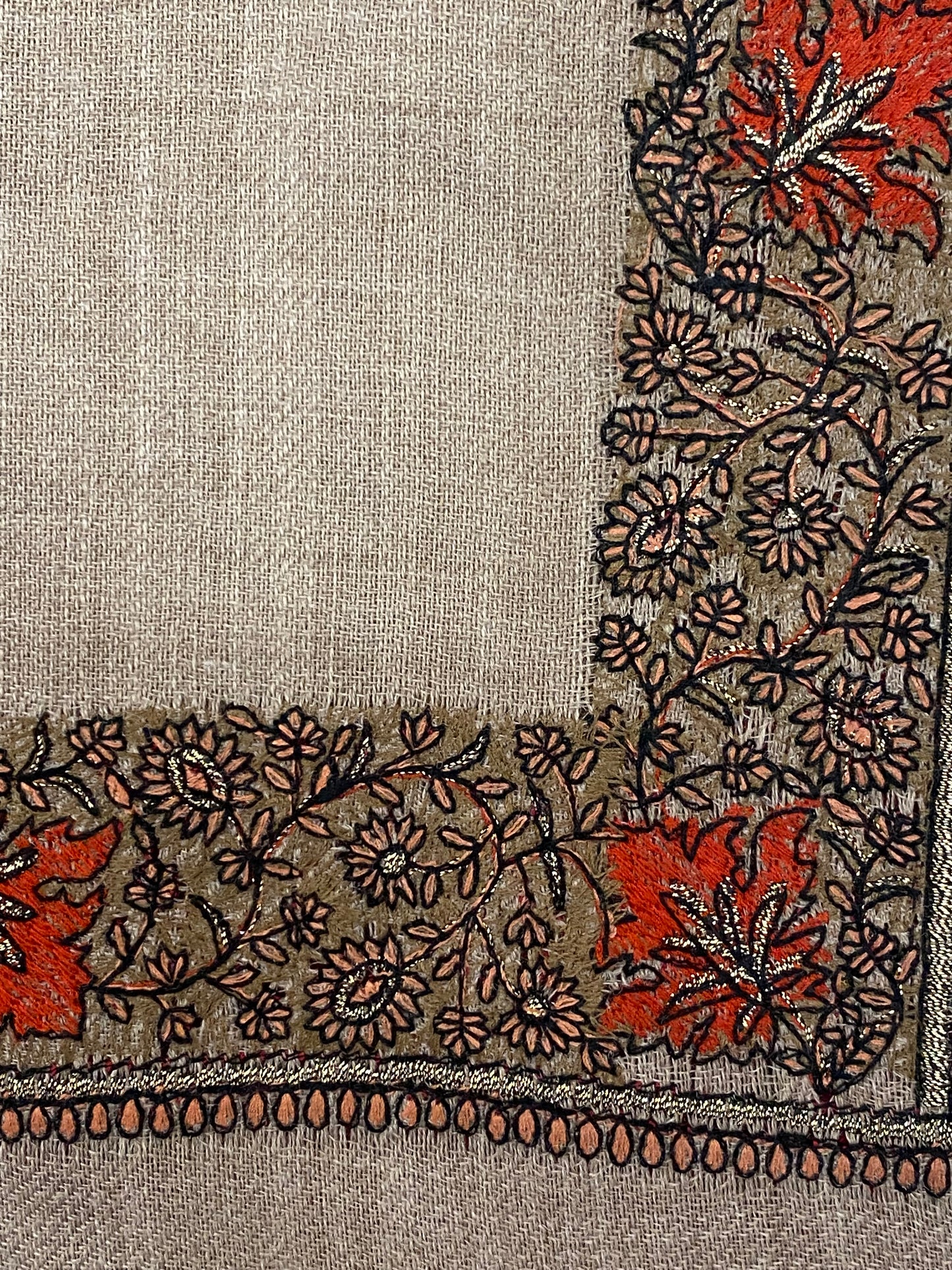 Aisha Pure Pashmina Embroidered Shawl