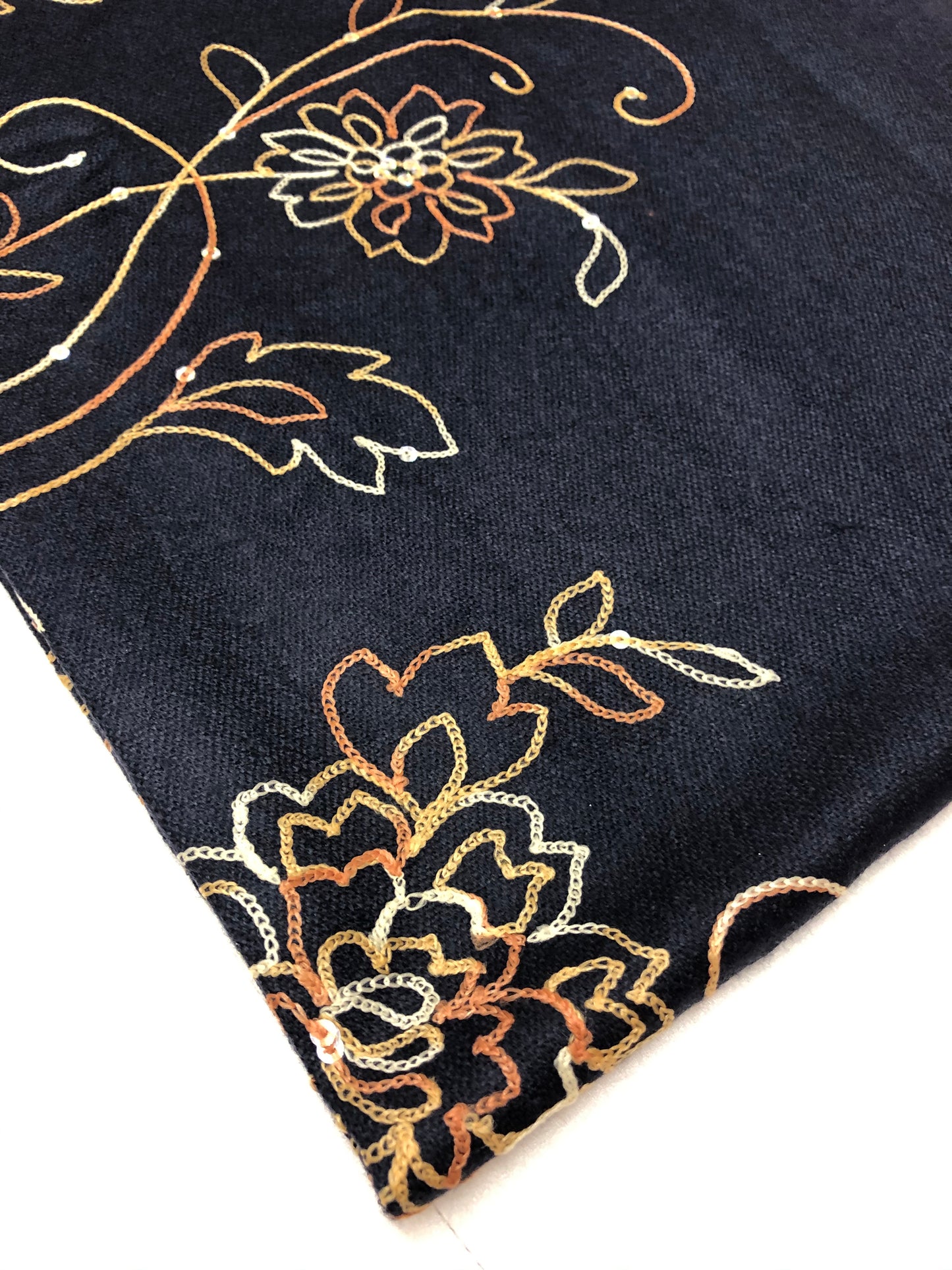 Navy Sequence and Embroidery Pashmina - Chaddors
