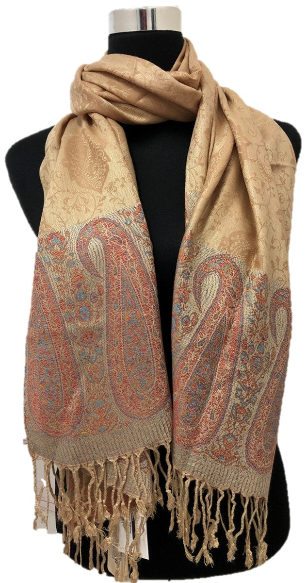 Gold Border Pashmina - Chaddors