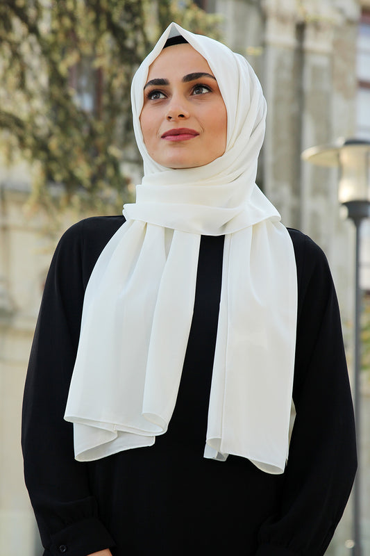 Off White Medina Silk Hijab