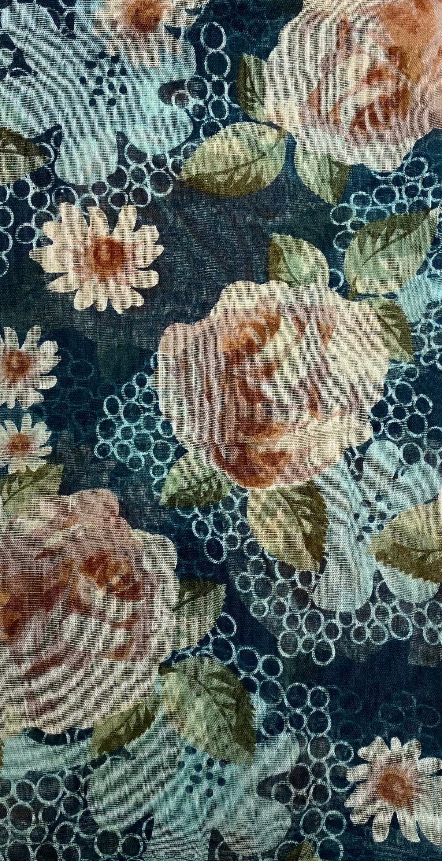 Teal Viscose Printed - Chaddors