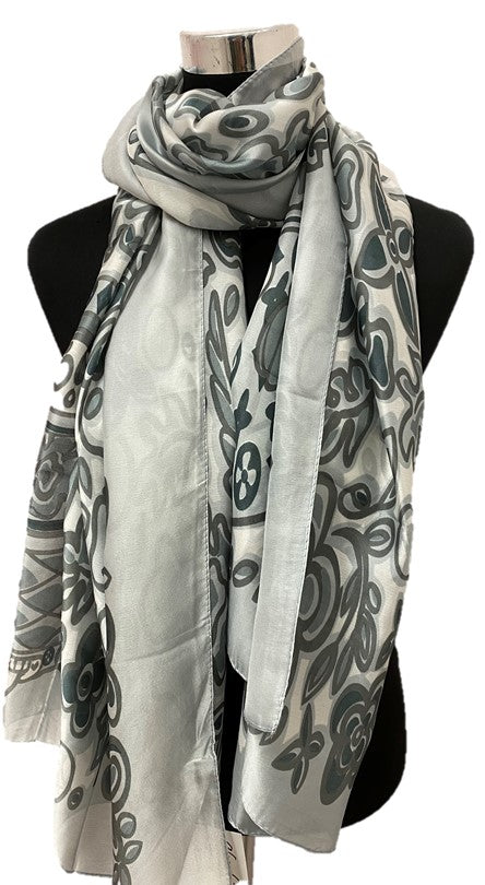 Gray Silk Scarf