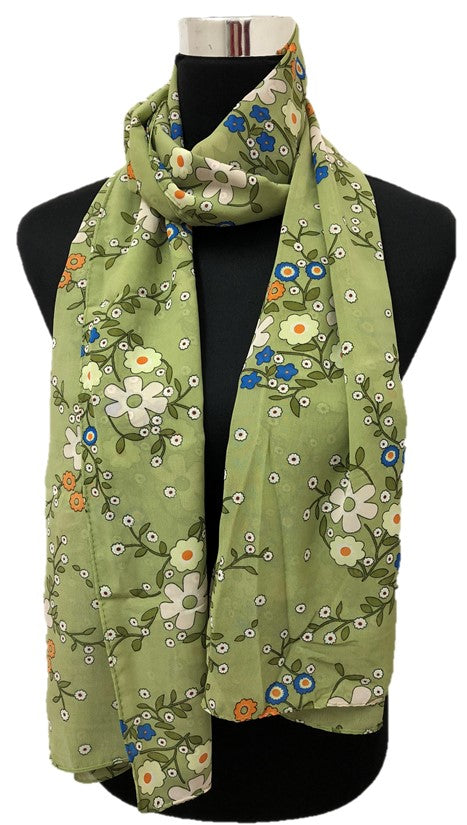 Green Printed Chiffon - Chaddors