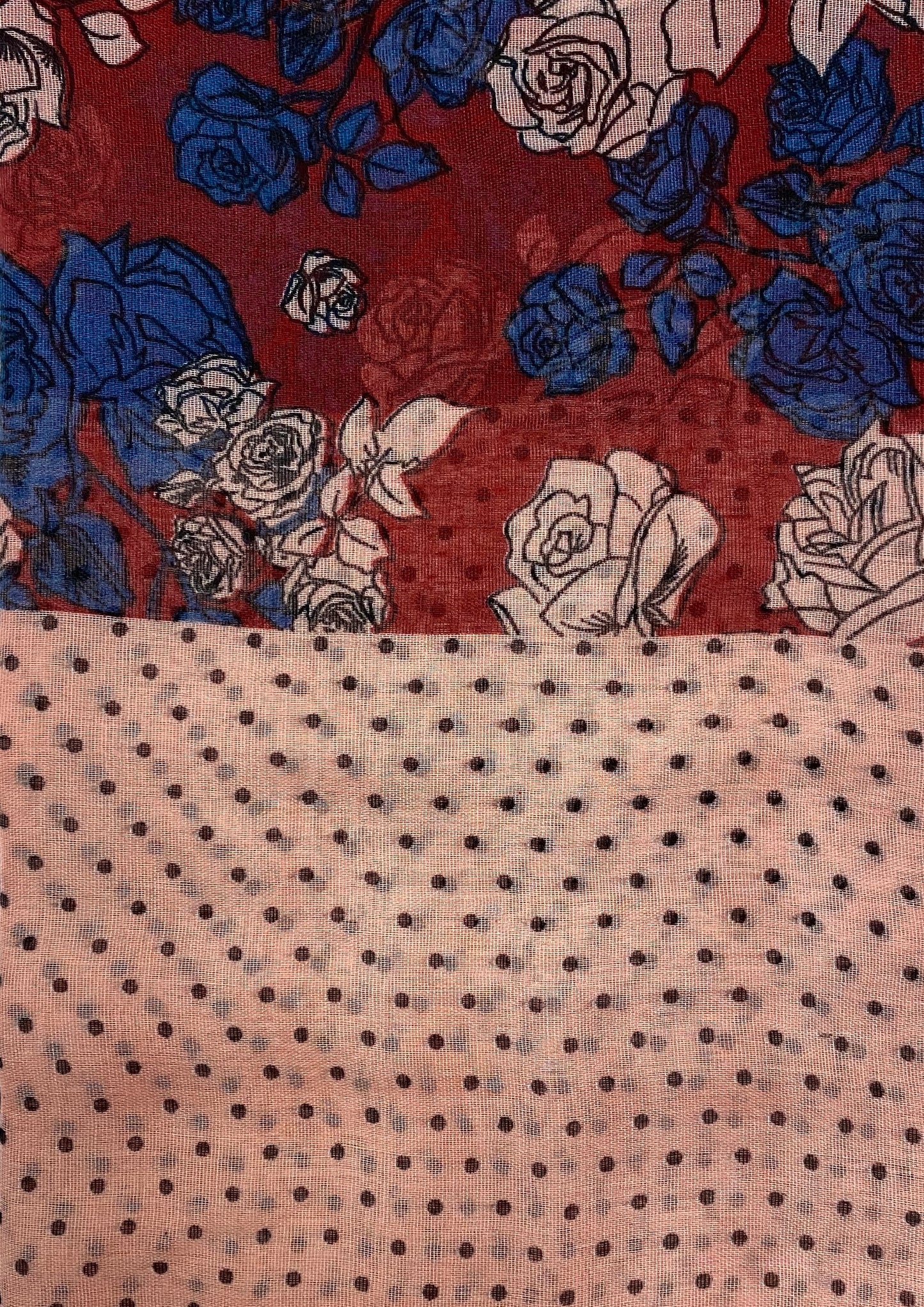 Polka + Red Roses Printed Viscose