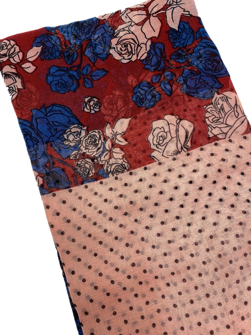 Polka + Red Roses Printed Viscose