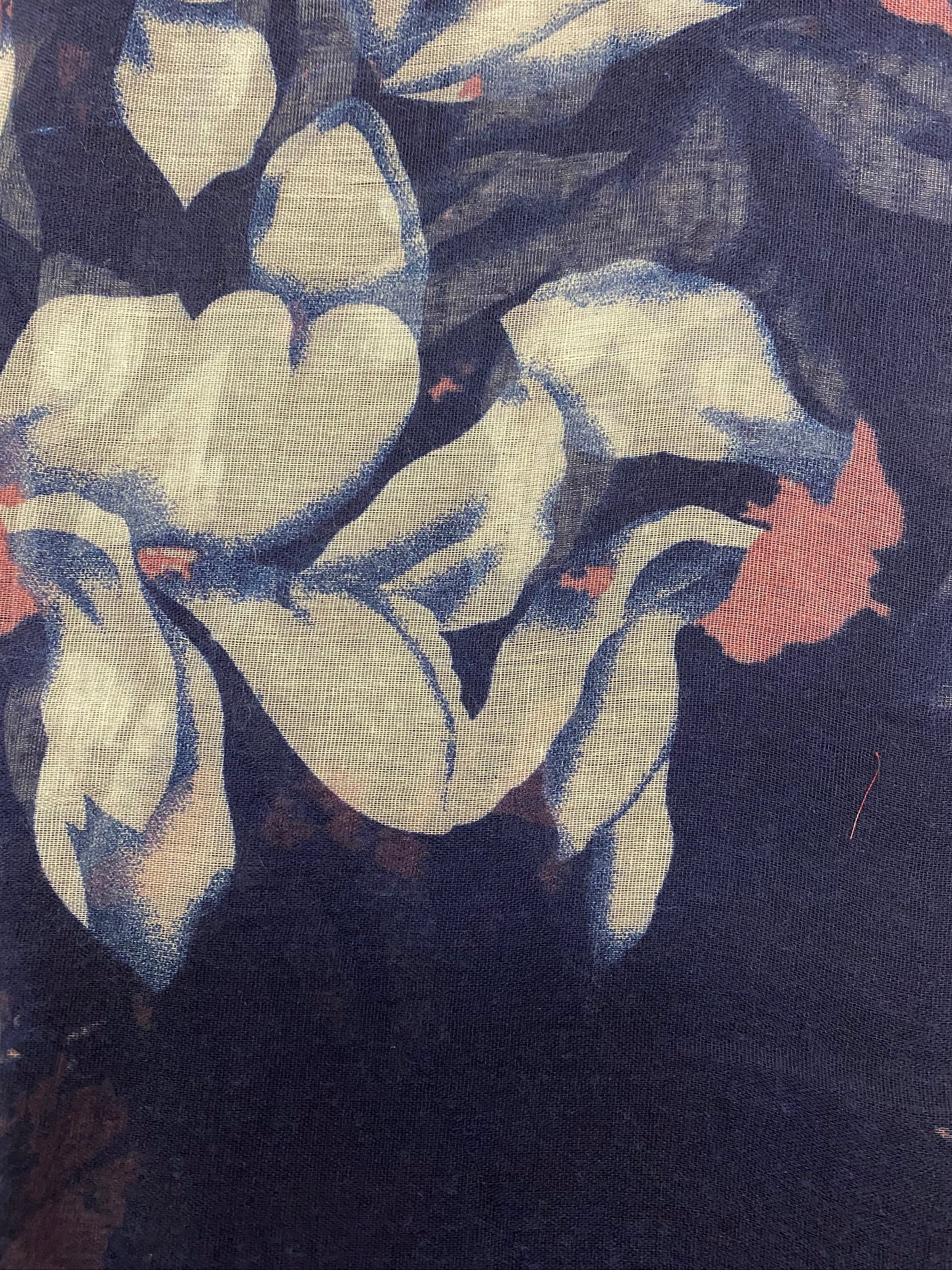 Blue Flower Viscose Printed