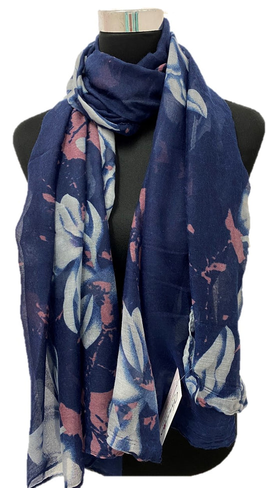 Blue Flower Viscose Printed