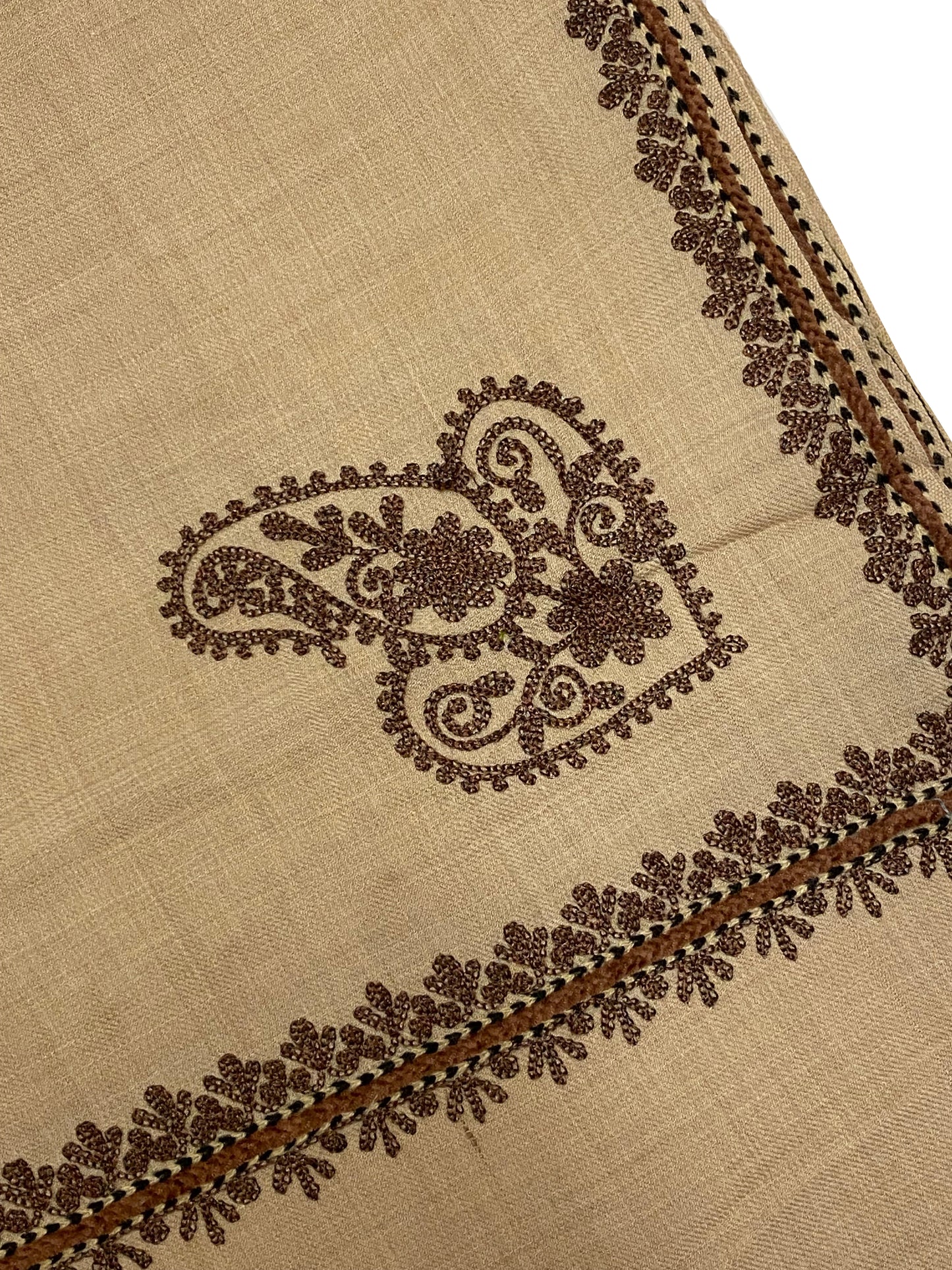 Beige Embroidered Pashmina