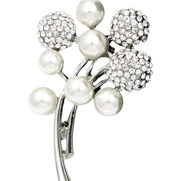Silver Pearl Bouquet Brooch