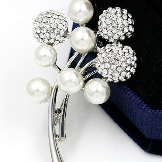 Silver Pearl Bouquet Brooch