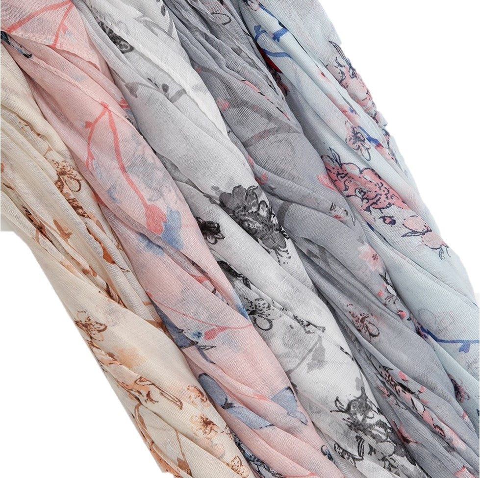 Flower Printed Viscose + - Chaddors