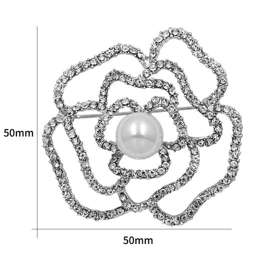 Silver Rose Brooch - Chaddors