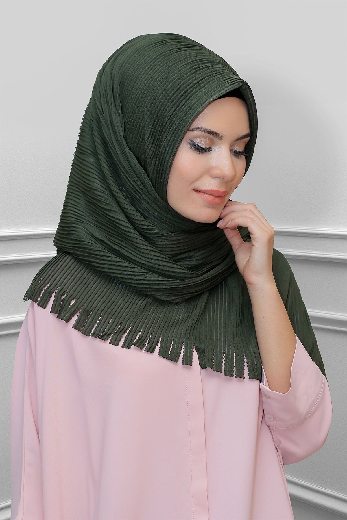 Army Green Made Up Hijabs - Chaddors
