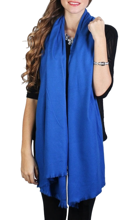 Royal Blue Cashmere Shawl - Chaddors