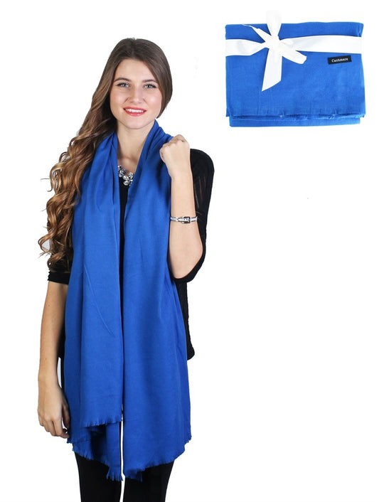 Royal Blue Cashmere Shawl - Chaddors