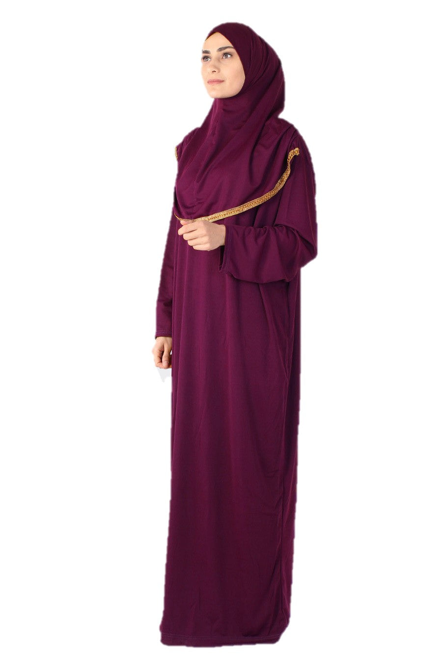 Burgundy with Lace Turkish Prayer Dress