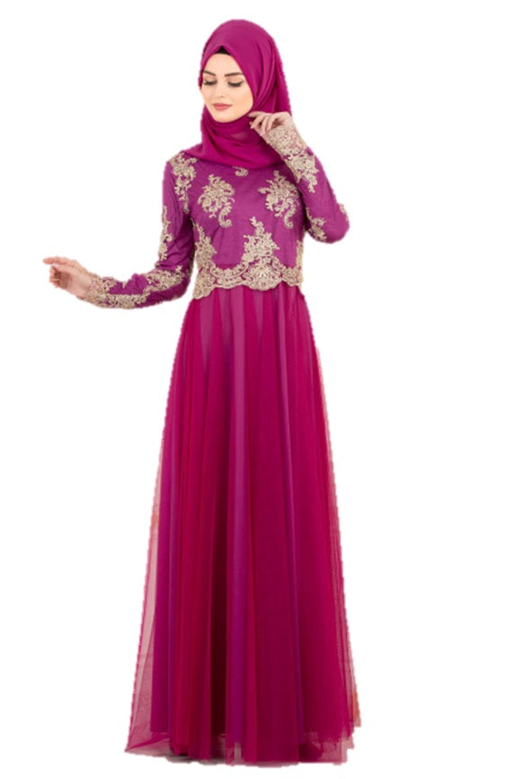 Fuchsia Evening Dress - Chaddors