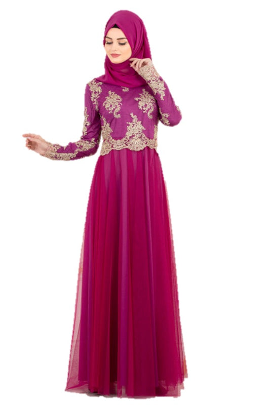 Fuchsia Evening Dress - Chaddors