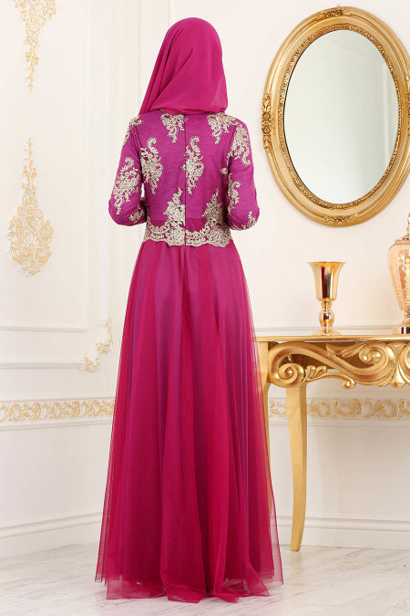 Fuchsia Evening Dress - Chaddors