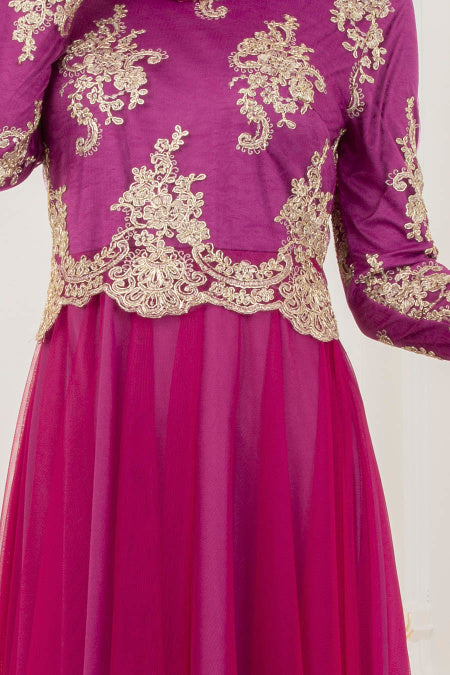 Fuchsia Evening Dress - Chaddors