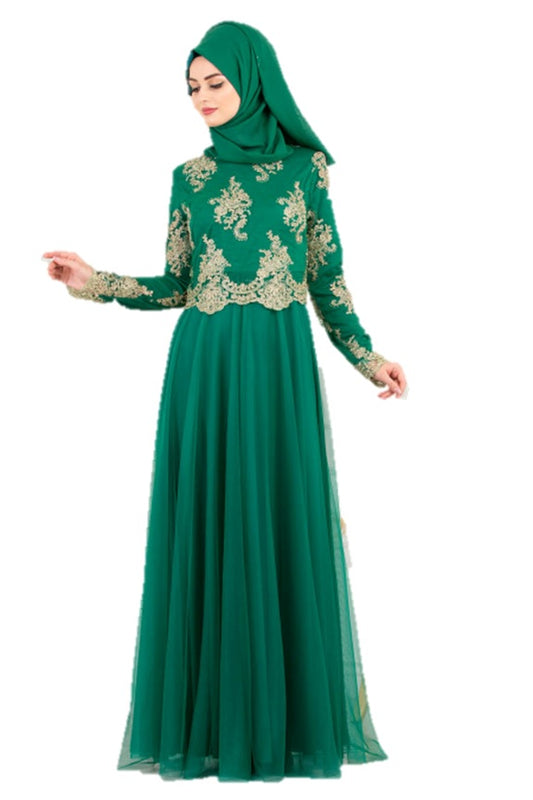 Green Evening Dress - Chaddors