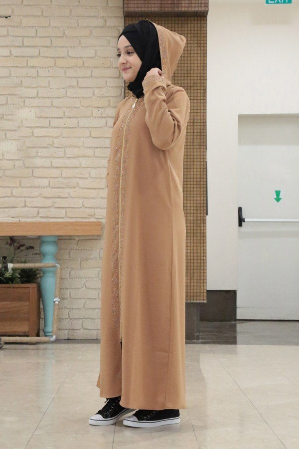 Gold Hooded Girls Abaya - Chaddors