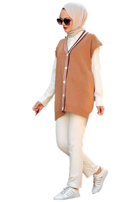 Tan Vest Cardigan