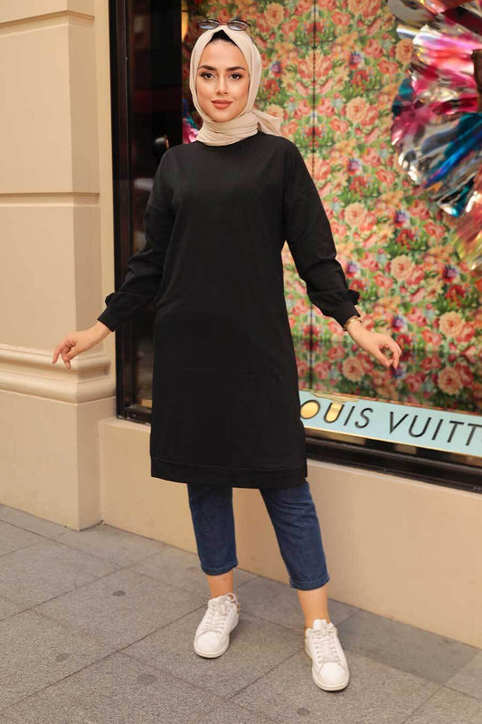 Black Sweatshirt Tunic